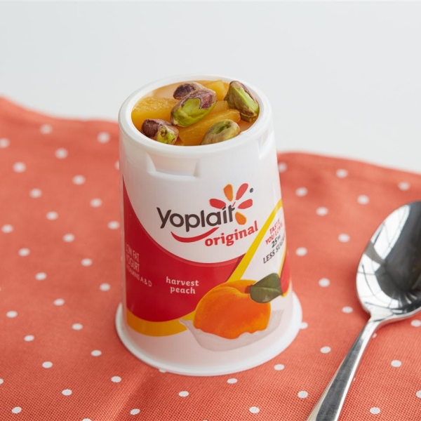 Peaches and Pistachios Yogurt Cup