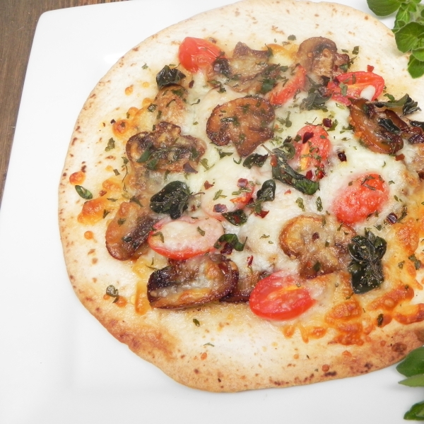 Individual Mushroom Tortilla Pizza