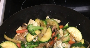 Zucchini and Soy Bean Stir Fry