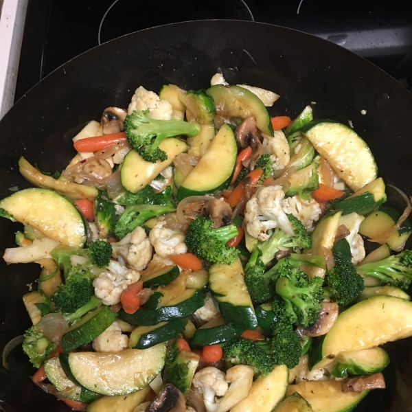 Zucchini and Soy Bean Stir Fry