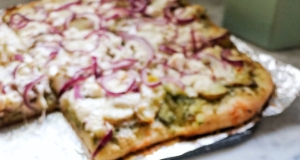 Potato Pesto Feta Pizza
