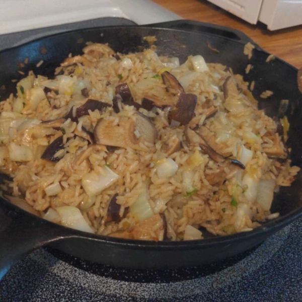 Baked Rice with Leeks and Bok Choy