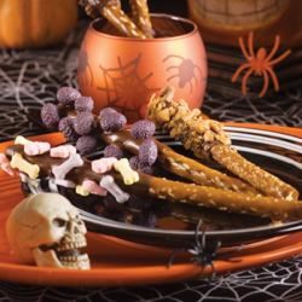 Spook-tacular Chocolate-Dipped Pretzels