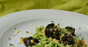 Escargot and Pollock over Spinach Noodles