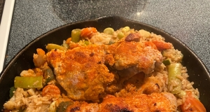 Garlic Chicken, Vegetable and Rice Skillet