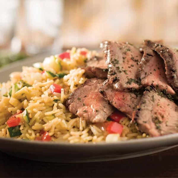 Grilled Steak & Summer Vegetable Rice