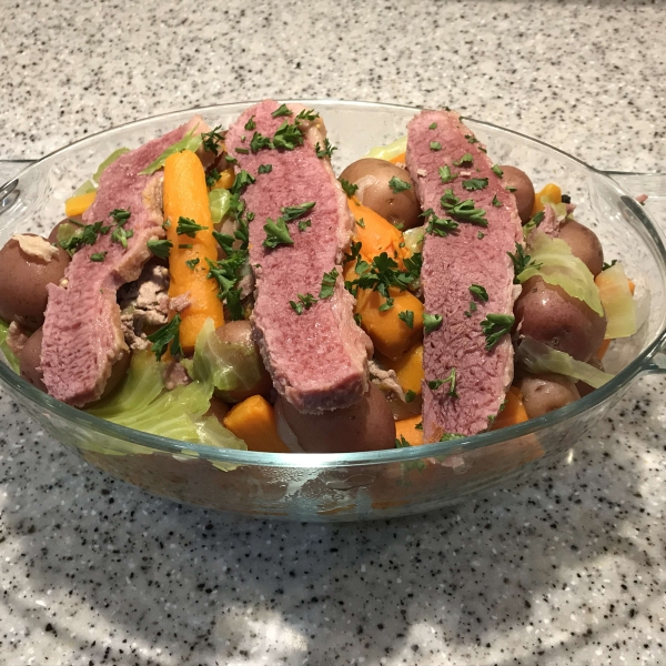 Dutch Oven Corned Beef and Cabbage