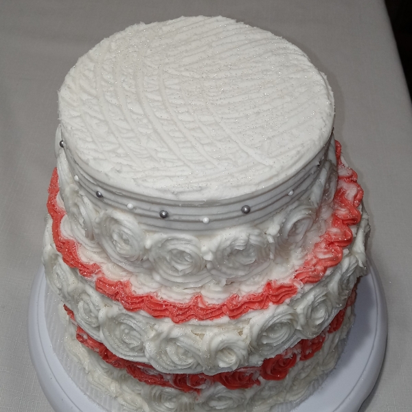 White Almond Wedding Cake