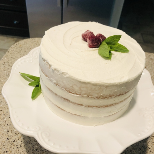 White Almond Wedding Cake