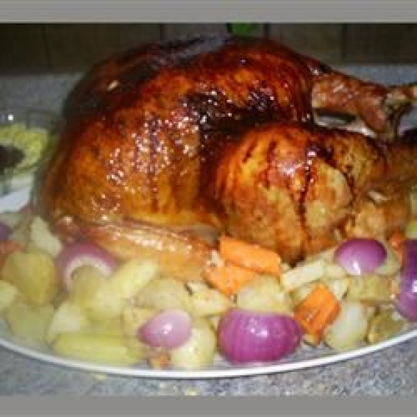Ma Lipo's Apricot-Glazed Turkey with Roasted Onion and Shallot Gravy