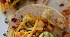 Chorizo Breakfast Tacos with Potato Hash and Eggs