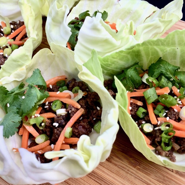 Asian-Style Ground Beef Cabbage Wraps