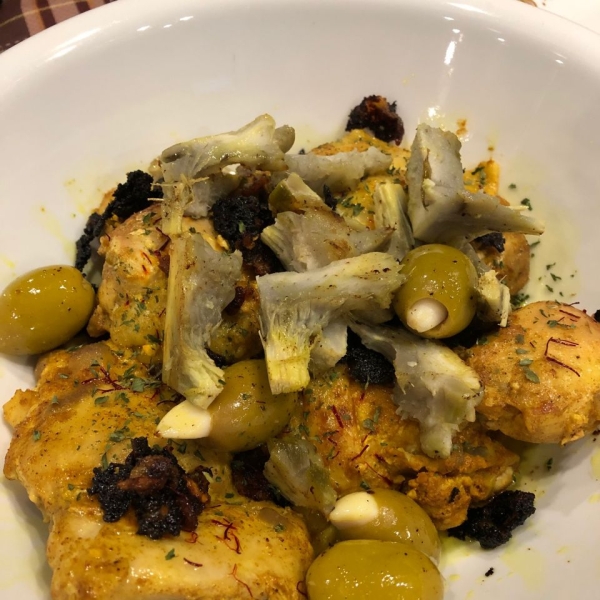 Moroccan Chicken with Saffron and Preserved Lemon
