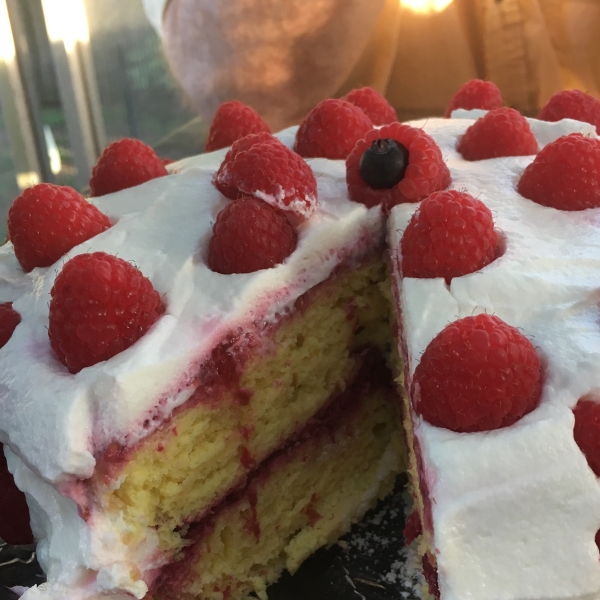 Low-Fat Lemon Raspberry Cake