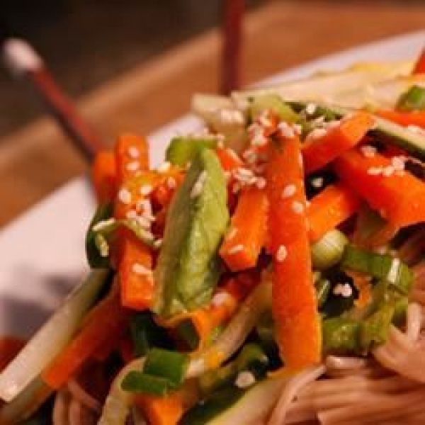 Vegan Soba Noodle Salad with Sesame and Citrus