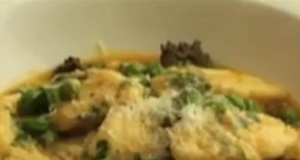 Ricotta Gnocchi with Fresh Peas and Mushrooms