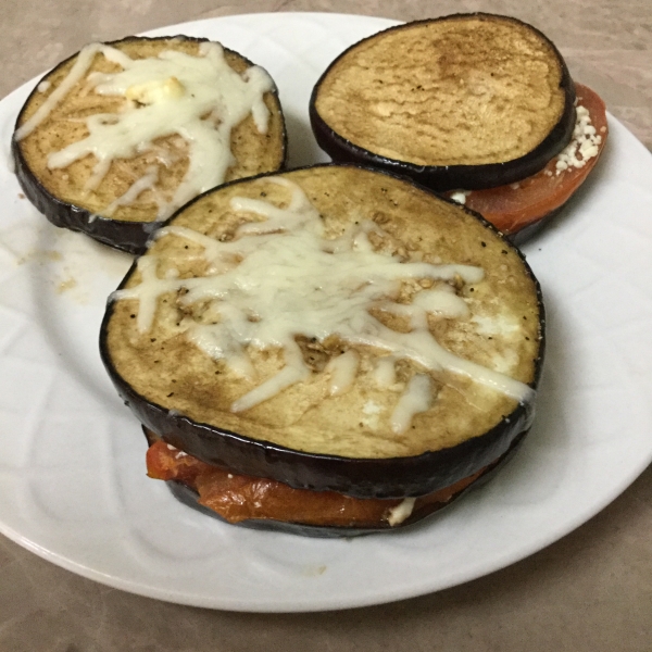 Grilled Eggplant, Tomato and Goat Cheese