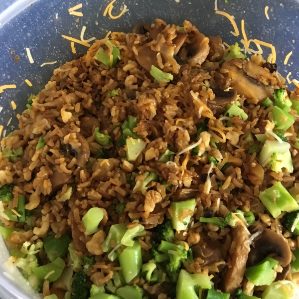 Brown Rice, Broccoli, Cheese and Walnut Surprise