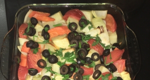 Bacalhau Portuguese ao Forno (Salt Cod with Tomatoes and Olives)