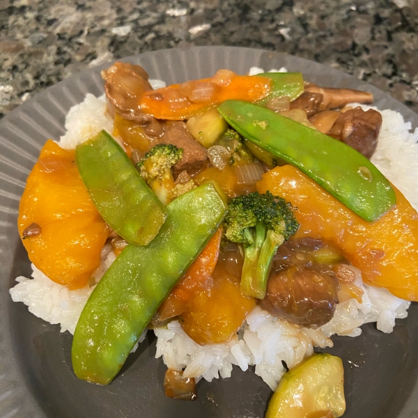 Pork with Peaches Stir-Fry