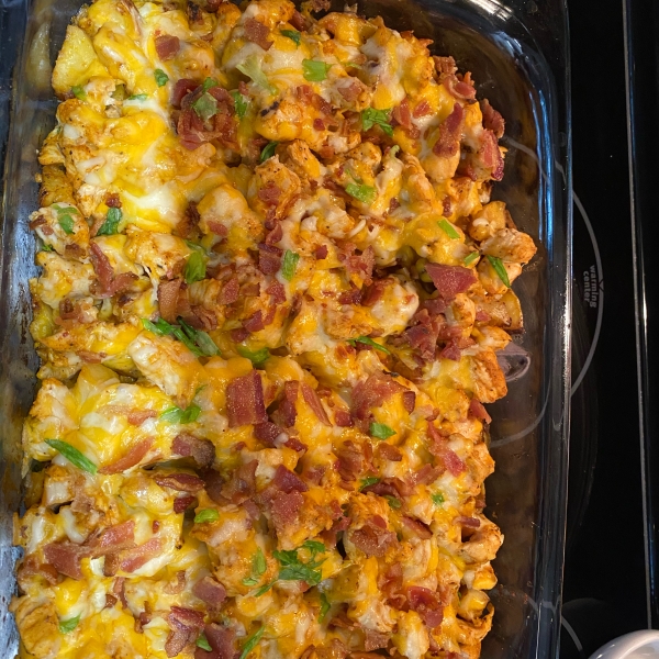 Buffalo Chicken and Roasted Potato Casserole