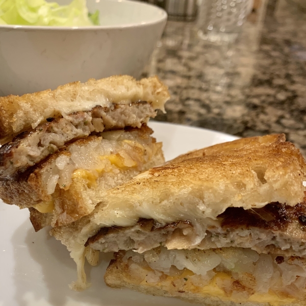 Chicken Sausage & Hash Brown Breakfast Grilled Cheese