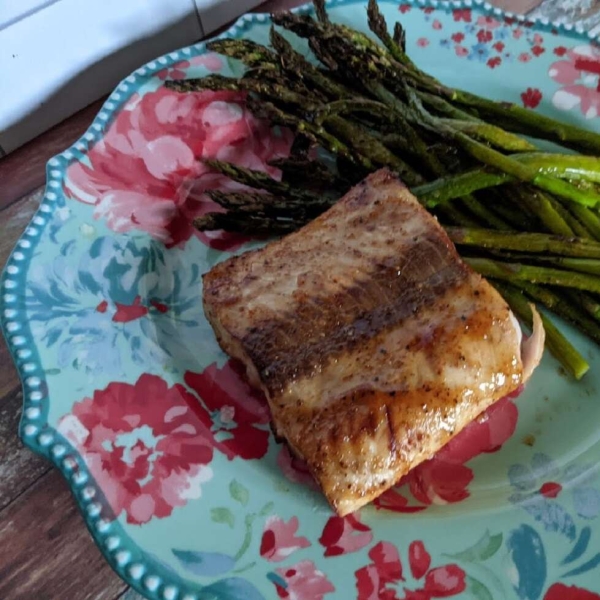 Air Fryer Salmon and Asparagus for One