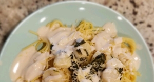 Scallops and Spinach over Pasta