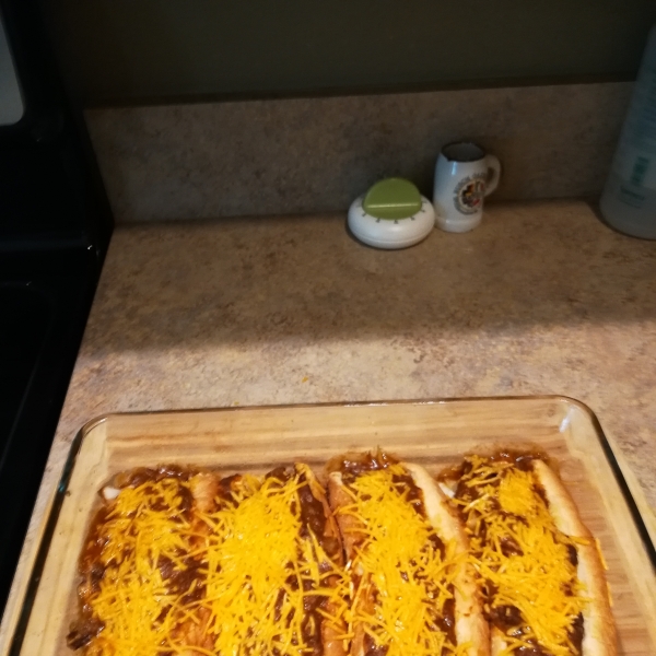 Baked Chili Hot Dogs