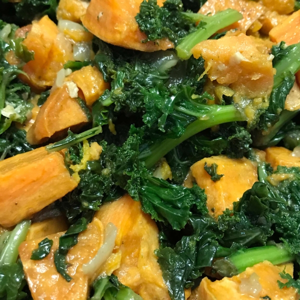 Roasted Yam and Kale Salad