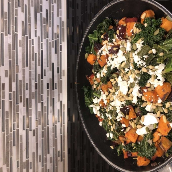 Roasted Yam and Kale Salad