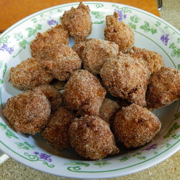 Carrot Cake Donut Holes with Cream Cheese Dip