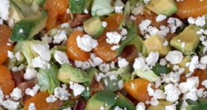 Cranberry, Glazed Walnut, Orange, Avocado, and Blue Cheese Salad