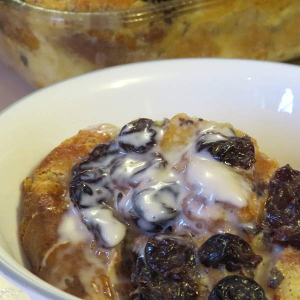 White Chocolate-Cherry Bread Pudding