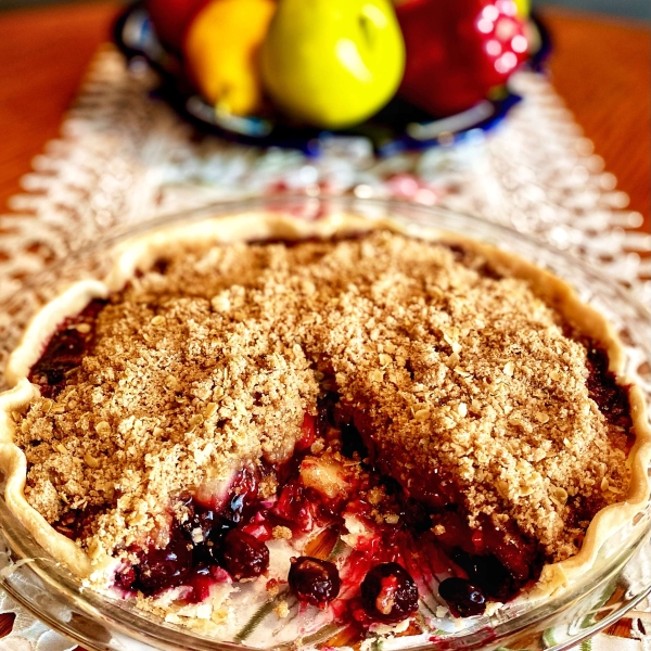 Cherry Crumble Pie with Frozen Cherries