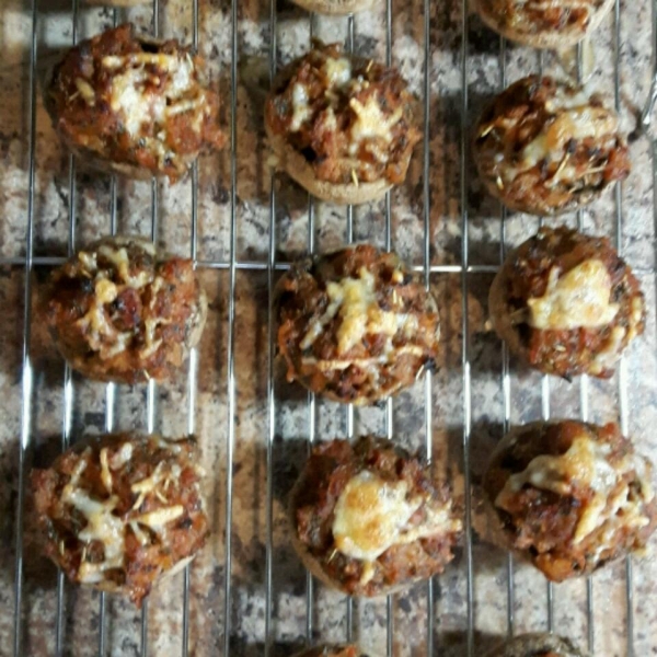 Spicy Sausage Stuffed Mushrooms