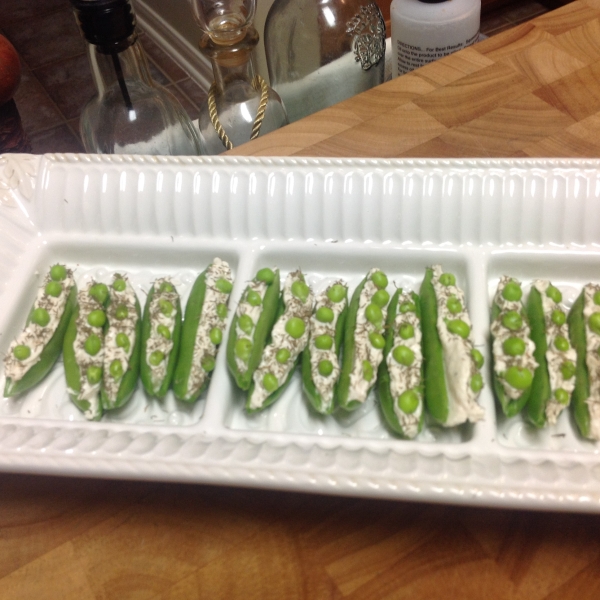 Mauigirl's Smoked Salmon Stuffed Pea Pods