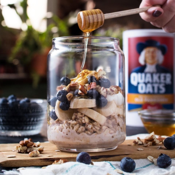Blueberry Banana Pecan Overnight Oats