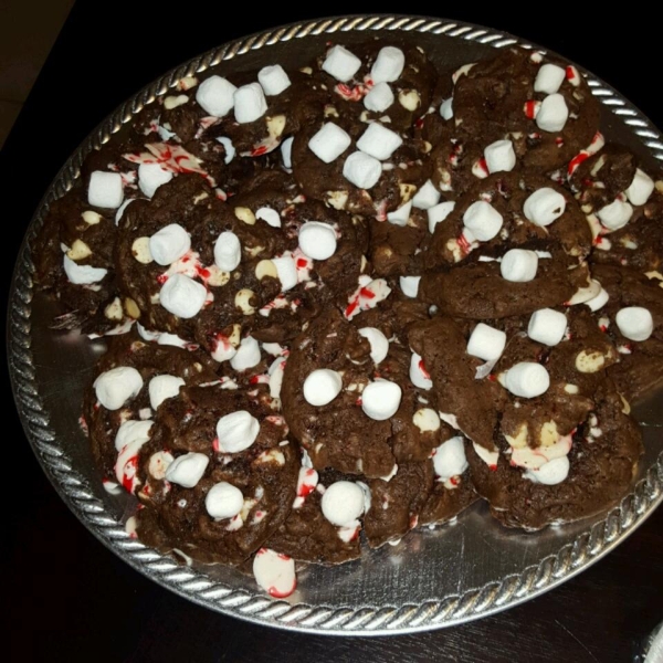 Candy Cane Hot Chocolate Cookies