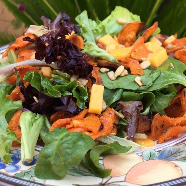 Spiralized Rosemary Roasted Sweet Potato Salad