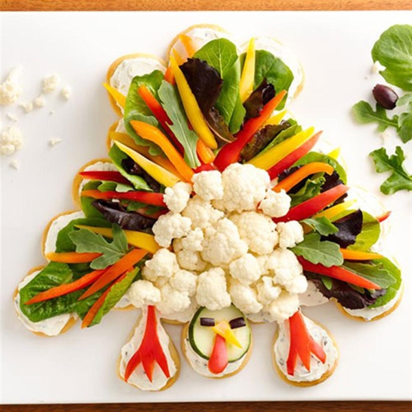 Crescent Turkey Shaped Veggie Platter