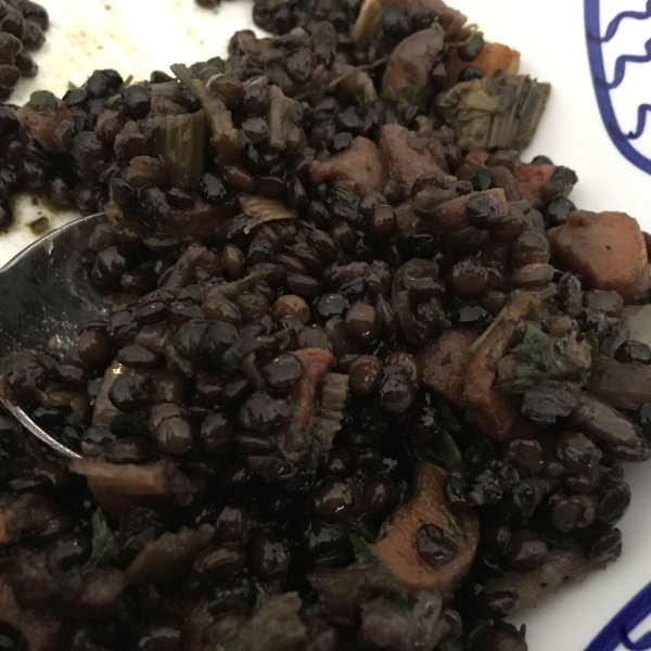 Braised Black Lentils