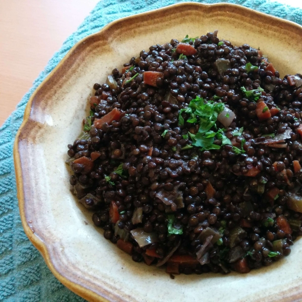 Braised Black Lentils