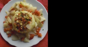 Stuffed Kohlrabi with Tomatoes and Feta Cheese