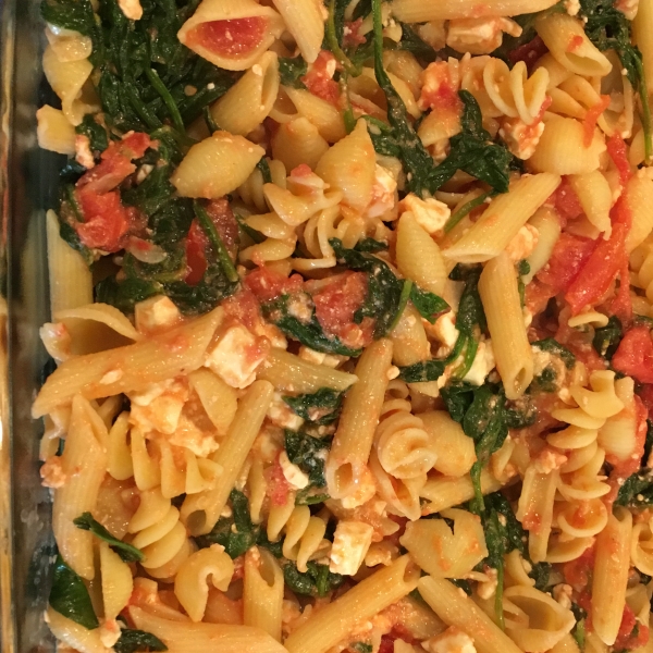 Mostaccioli with Spinach and Feta
