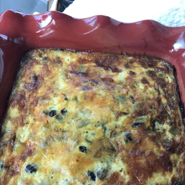 Cheesy Vegetarian Egg Bake