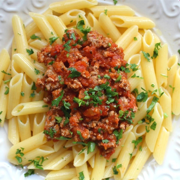 Gluten Free Penne with Spicy Italian Sausage Ragout