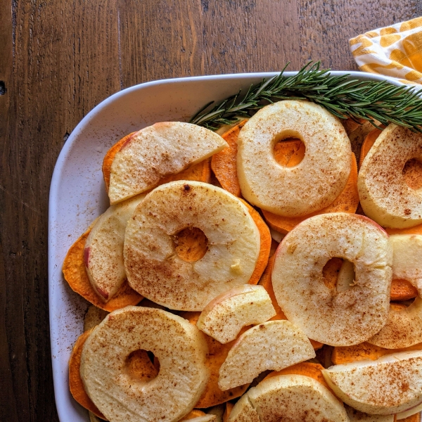 Vegan Harvest Baked Sweet Potatoes and Apples