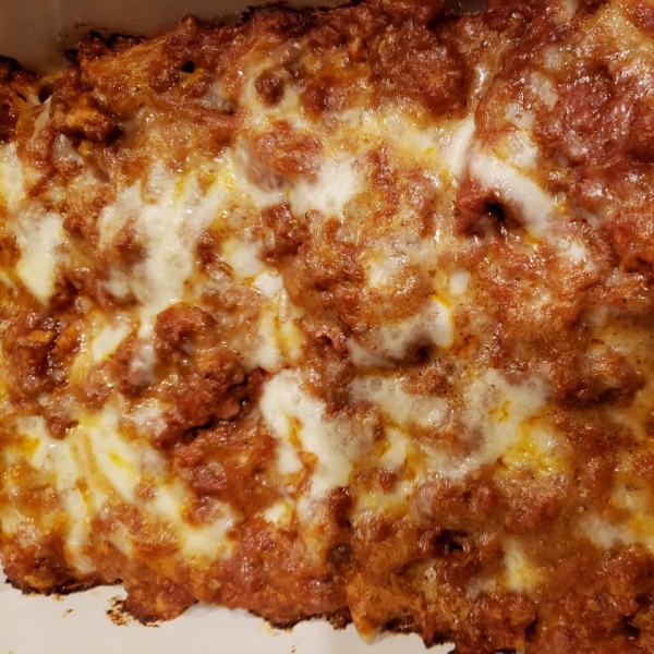 Easy Pasta Bake with Mostaccioli and Meatballs