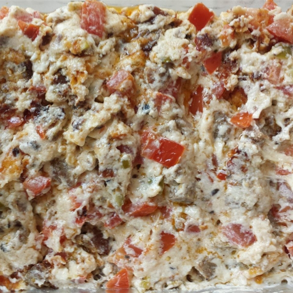 RITZ White Pizza Meatball Dip, created by Lombardi's Pizza